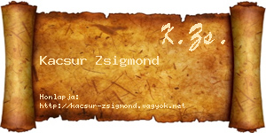 Kacsur Zsigmond névjegykártya